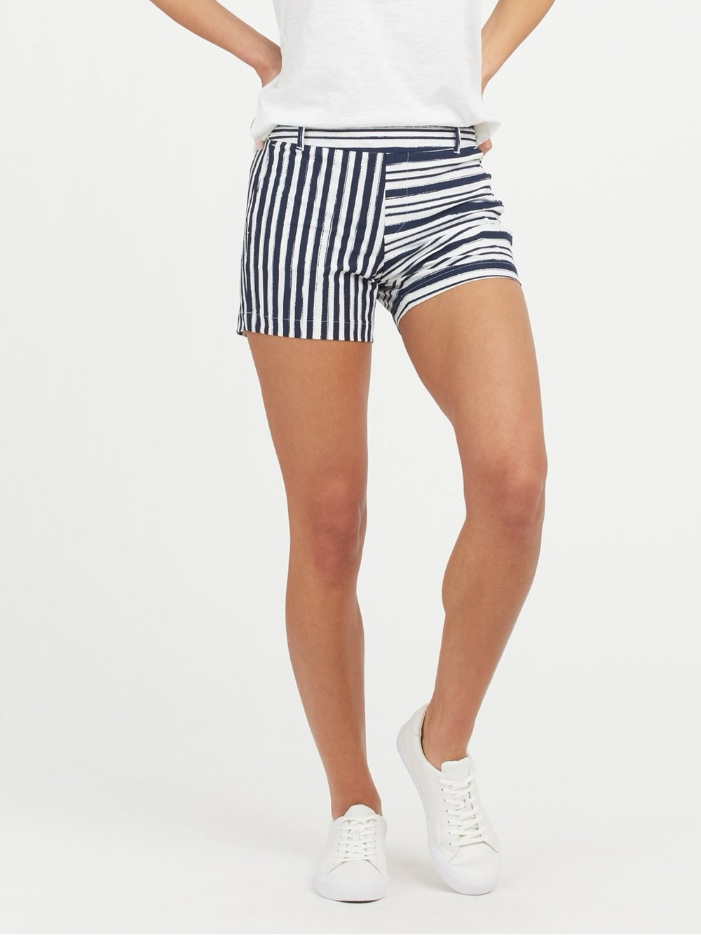 Spanx Sunshine Shorts blue & white strips | size medium
